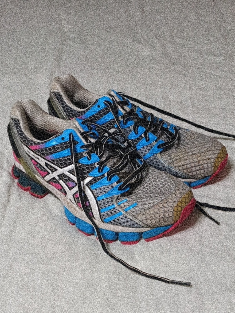 ASICS Women's Gray Blue Pink Athletic Running Shoes